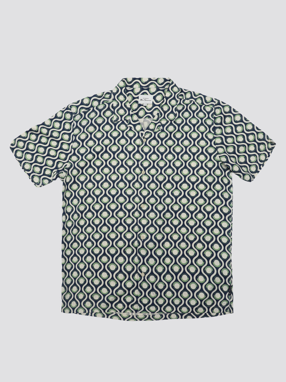 Chemises Ben Sherman Signature Retro Geo Vert | VPV-53648130